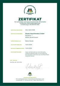 Gütesiegel Umwelt Zertifikat